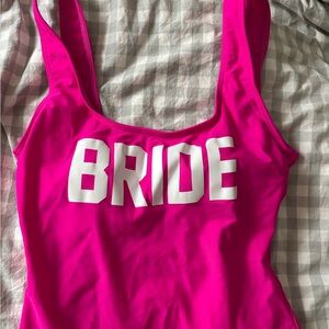 Hot Pink 'BRIDE' One-Piece Swimsuit